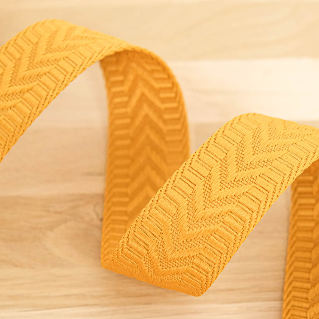 Ochre Faux-Plain Herringbone Strap - Maison Klem